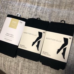 Black Addition Elle Tights - 3 Pairs, in Package